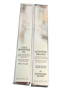 Lancôme Cils Booster XL Hypnôse Drama Mascara Set 5.5 6.5ml Excessive Black NEW
